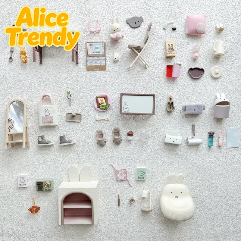 Model Kit Diorama - Authentisches Rement Blind Box Diorama-Set, Miffy's