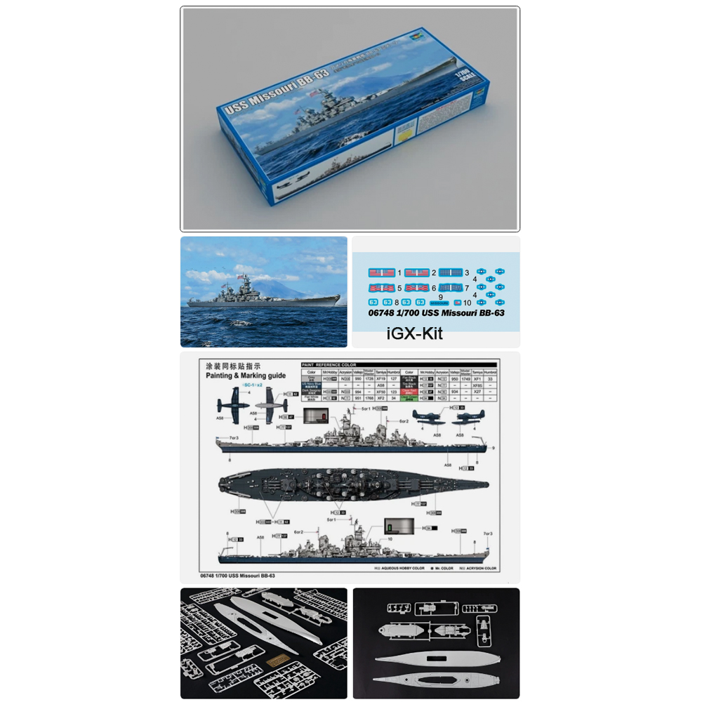 Model Kit Uss Missouri - Trumpeter 06748 1/700 Maßstab USS BB-63