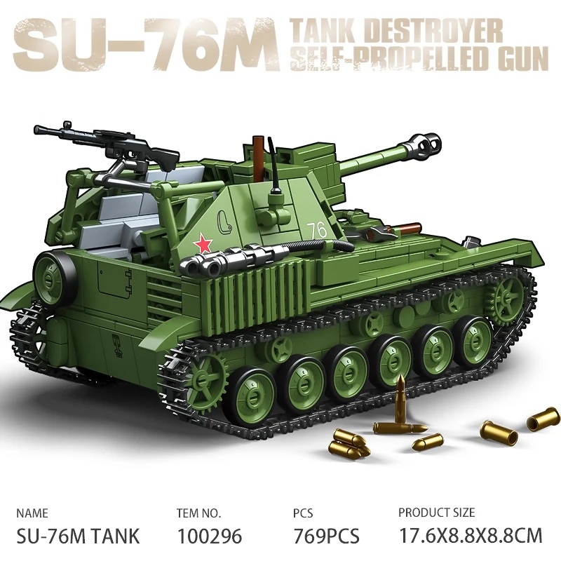 Model Kit Destroyer - Sowjetischer SU-76M Panzerabwehrwagen Selbstfahrende Artillerie Bausteine