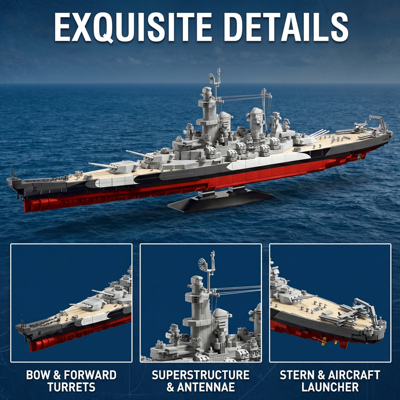 2568-teiliges USS Missouri Sch – Model Kit Uss Missouri Bewertung und Preis